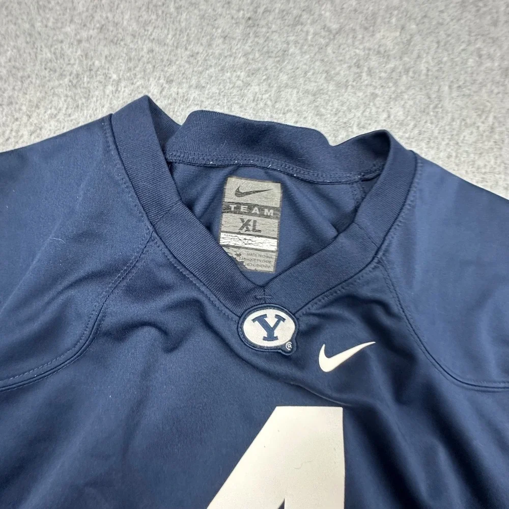 Nike BYU Cougars Football Jersey Navy Blue Youth XL Number 4 NCAA Team Gear